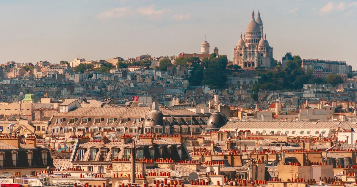 Paris rooftops with the Sacré-Cœur on its hill